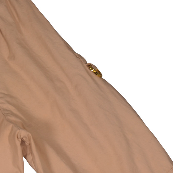 Coogie Safari Mini Dress Womens L Khaki Sequin Tiger Detail Pockets Roll Tab - Picture 3 of 15